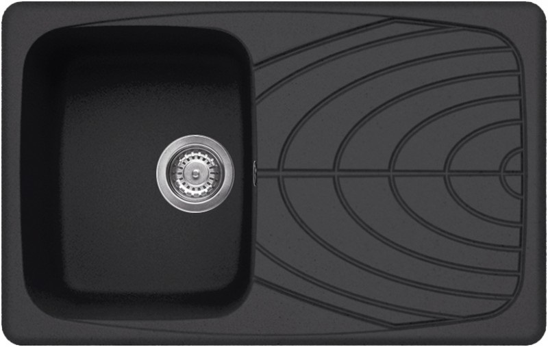 Elleci Master 300 Lavello da Incasso 1 Vasca 79x50 cm in Granitek Antracite con Gocciolatoio Reversibile