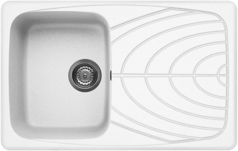 Elleci Master 300 Lavello da Incasso 1 Vasca 79 x 50 cm con Gocciolatoio Reversibile in Granitek Bianco