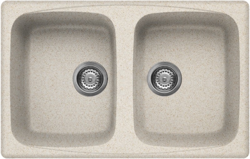 Elleci Master 350 Lavello da Incasso 2 Vasche in Granitek Avena - Dimensioni 79x50 cm