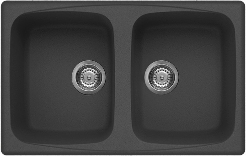 Elleci Master 350 Lavello da Incasso 2 Vasche 79x50 cm Granitek Antracite