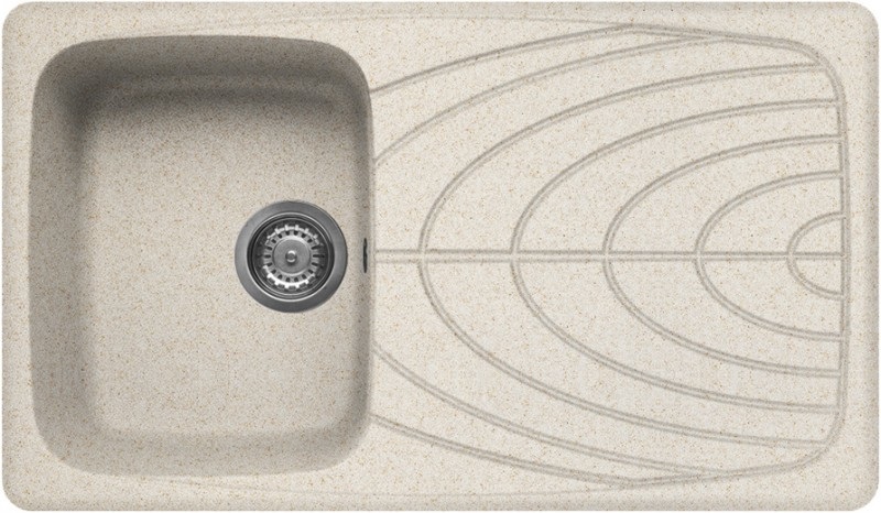 Elleci Master 400 Lavello da Incasso 1 Vasca 86x50 cm in Granitek Avena con Gocciolatoio Reversibile