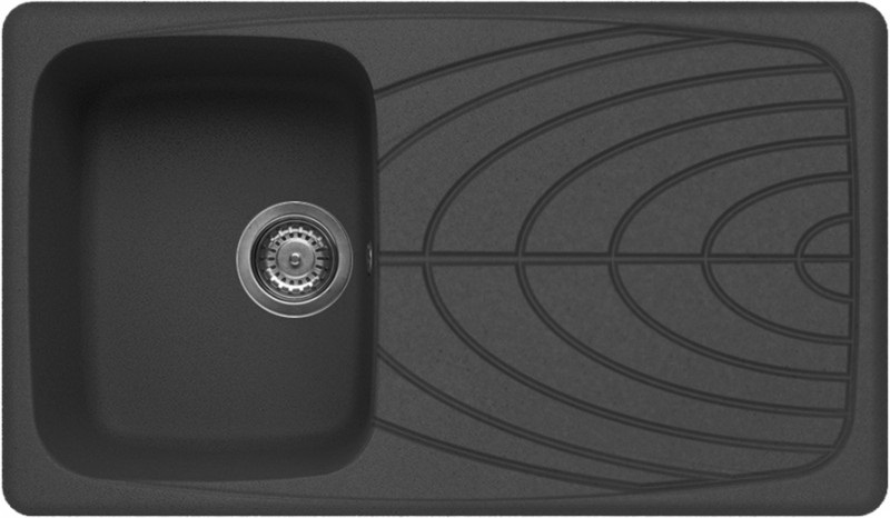 Elleci Master 400 Lavello da Incasso 1 Vasca 86 x 50 cm con Gocciolatoio Reversibile in Granitek Antracite