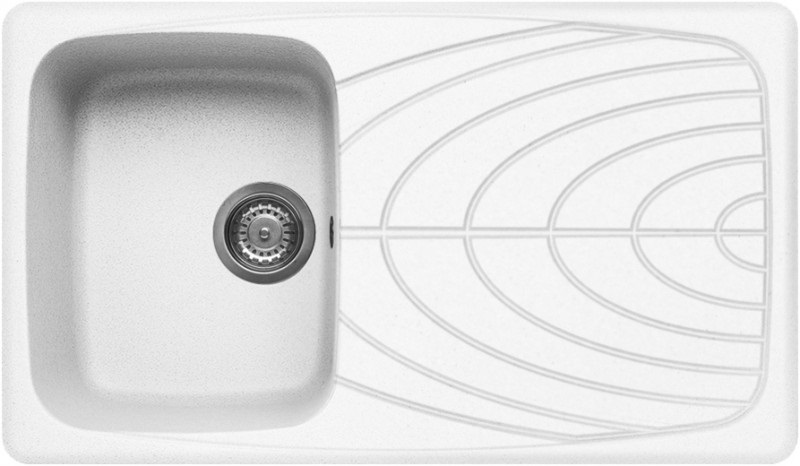 Elleci Master 400 Lavello da Incasso 1 Vasca 86x50 cm in Granitek Bianco con Gocciolatoio Reversibile