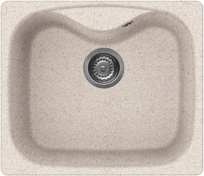 Elleci Fox 200 Lavello da Incasso 1 Vasca 58x50 cm in Granitek Avena con Sifone Salvaspazio e Accessori Inclusi