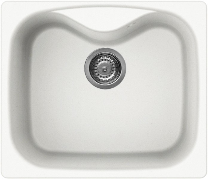 Elleci Fox 200 Lavello da Incasso 1 Vasca 58x50cm in Granitek Bianco