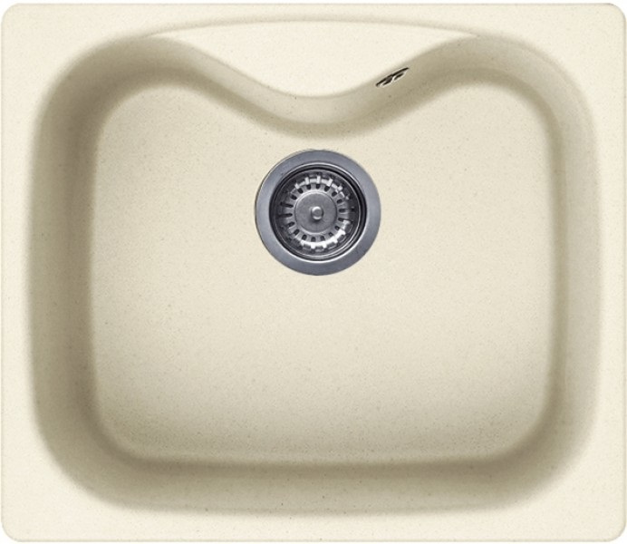 Elleci Fox 200 Lavello da Incasso 1 Vasca Rettangolare in Granitek Bianco Antico 58x50