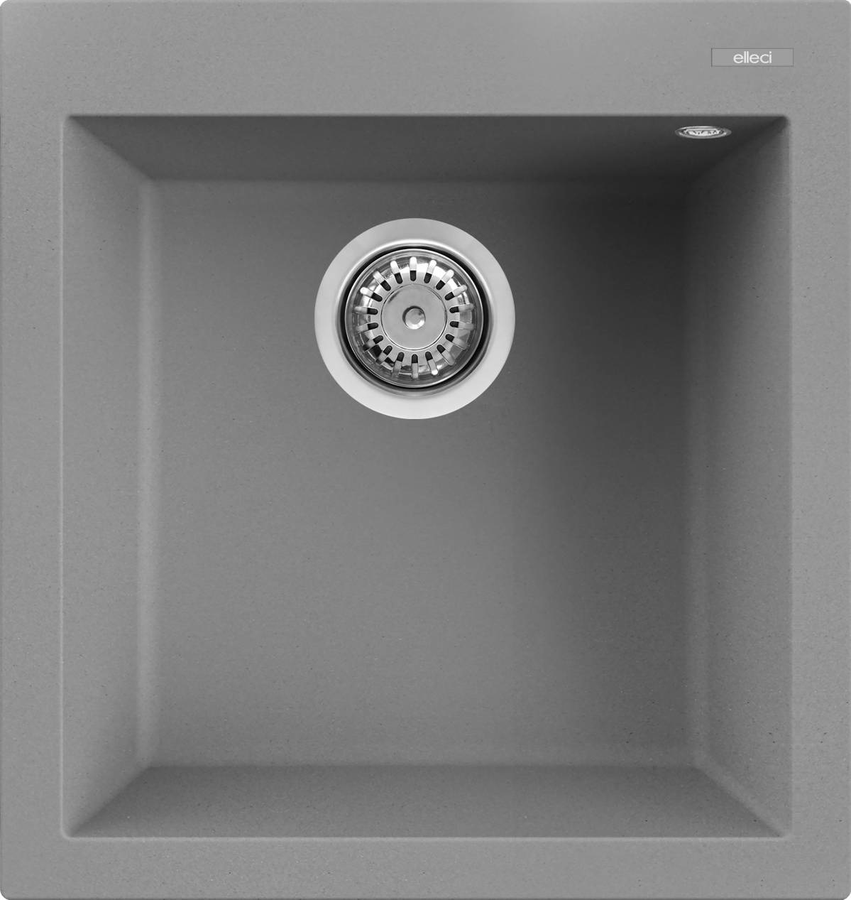 Elleci Quadra 102 Lavello da Incasso 1 Vasca 47x50 cm in Granitek Cemento