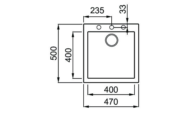 Elleci Quadra 102 Lavello da Cucina Incasso 1 Vasca 47x50 cm Granitek Avena