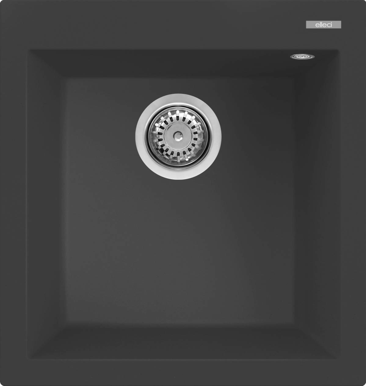 Elleci Quadra 102 Lavello da Incasso 1 Vasca 47x50 cm in Granitek Antracite