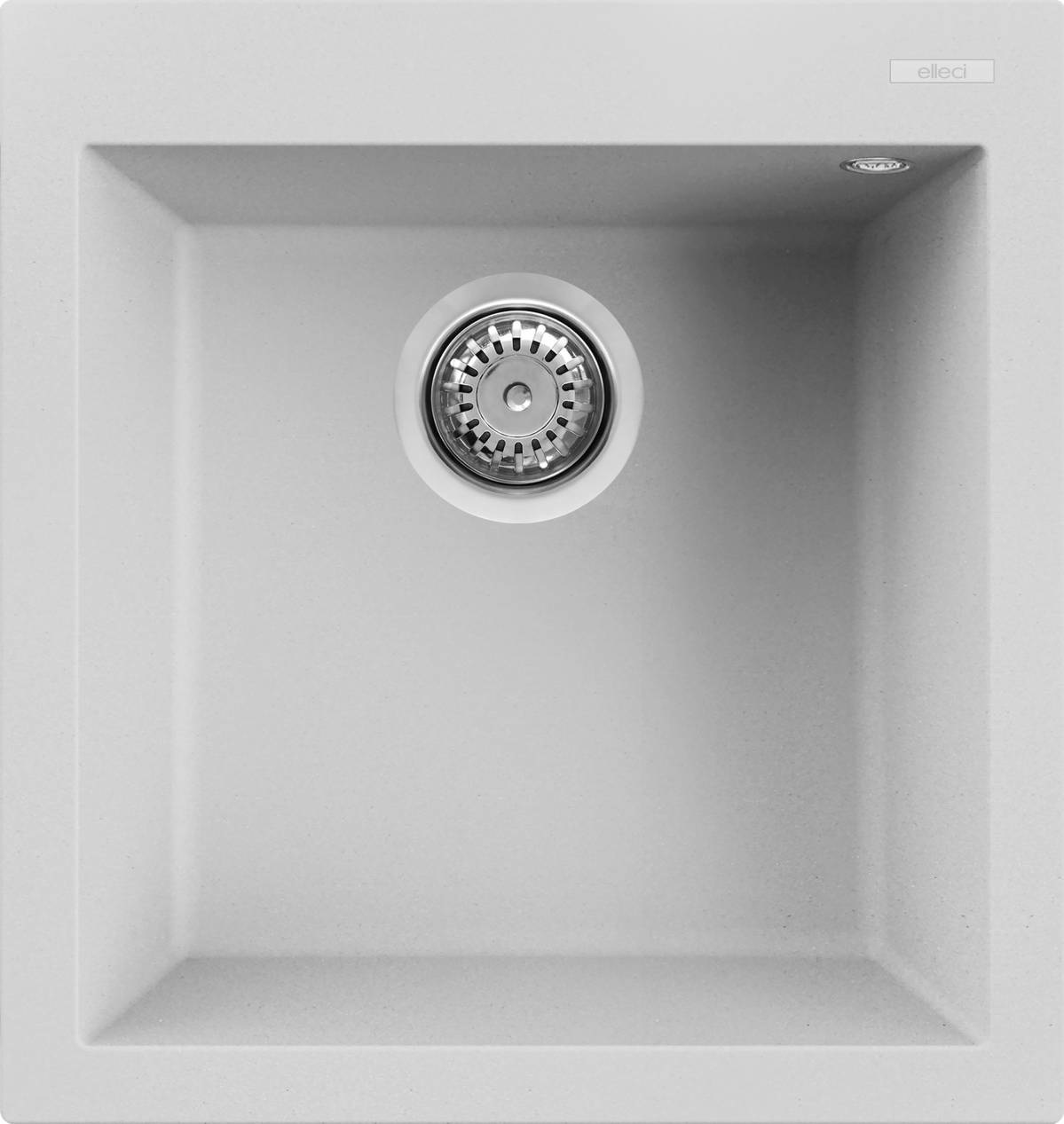 Elleci Quadra 102 Lavello 1 Vasca 47x50 cm in Granitek Bianco