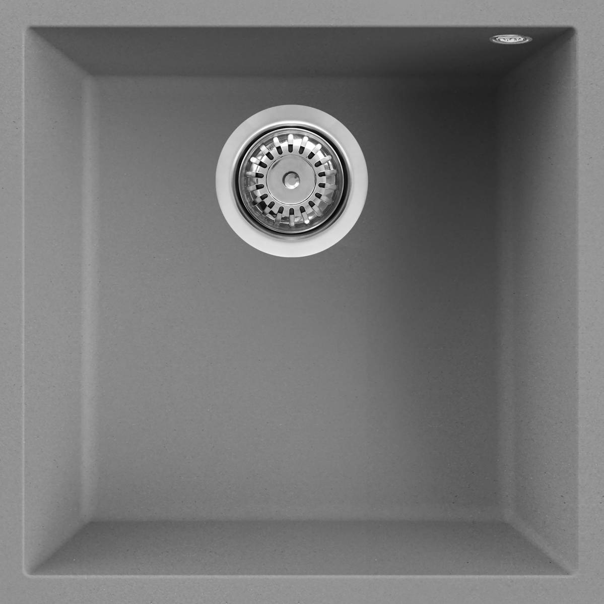 Elleci Quadra 102 Lavello Sottopiano 1 Vasca 44x44 cm in Granitek Cemento