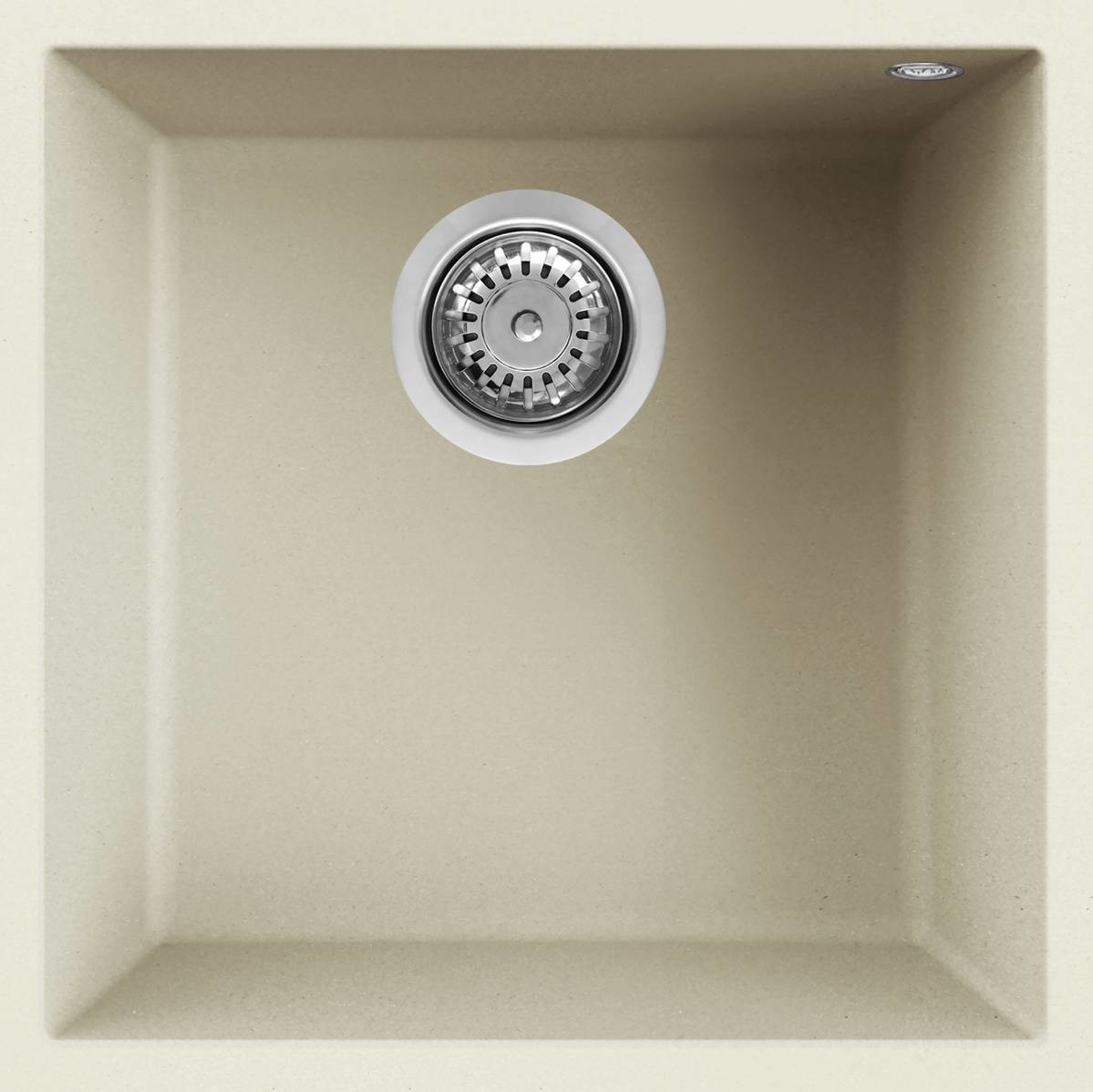 Elleci Quadra 102 Lavello Sottotop 1 Vasca 44x44 cm Granitek Bianco Antico