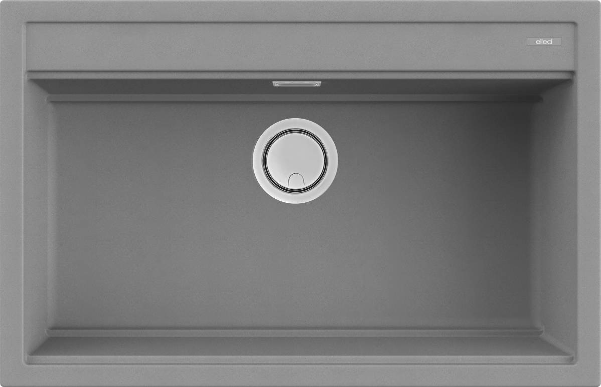 Elleci Best 130 Lavello da Cucina 1 Vasca 79x51 cm in Granitek Cemento