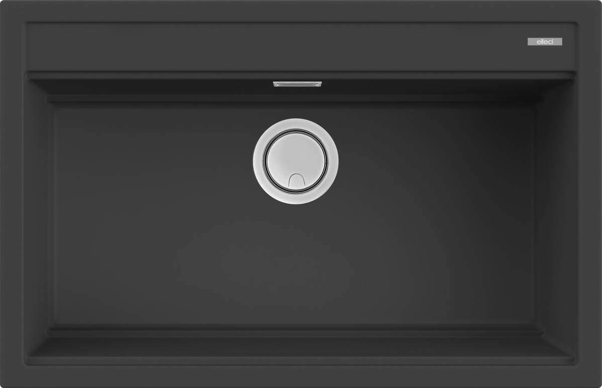 Elleci Best 130 Lavello da Incasso 1 Vasca Rettangolare in Granitek Antracite - 79x51 cm