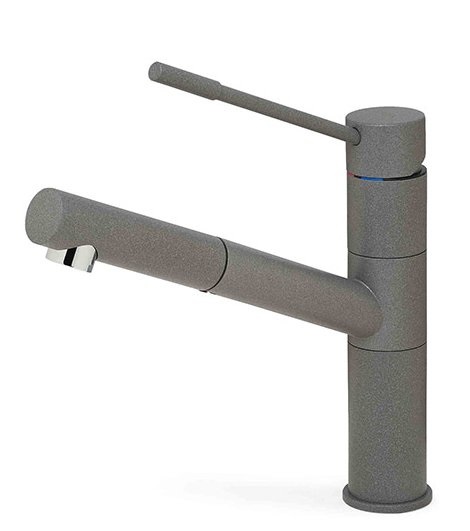 Elleci Miscelatore Monocomando Cucina Reno Modern in Granitek Antracite con Doccetta Estraibile e Canna Girevole - MGKREN59