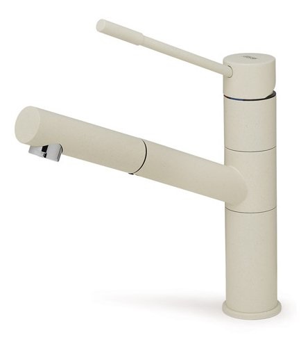 Elleci Reno Miscelatore Monocomando Cucina in Granitek Bianco Antico con Canna Girevole e Doccetta Estraibile - MGKREN62