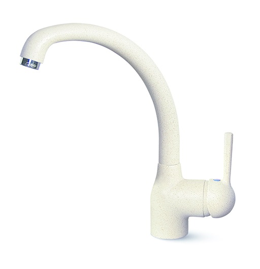 Elleci Po Miscelatore Monocomando Cucina in Granitek Bianco con Canna Girevole - MGKPO68