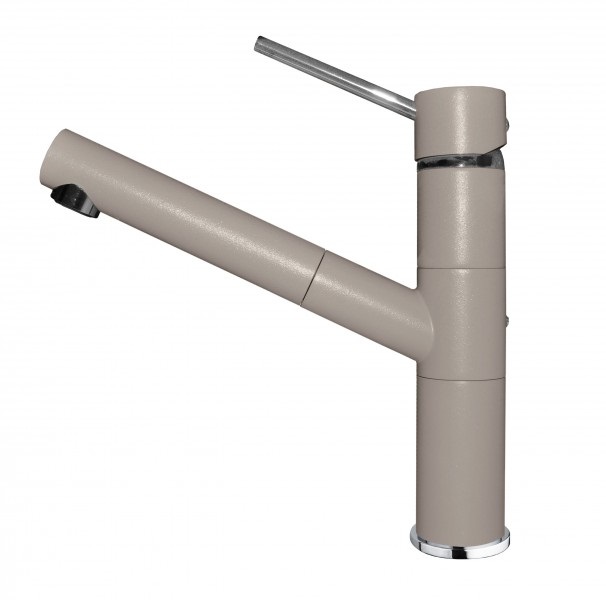 Elleci Reno Modern Miscelatore Cucina Monocomando con Doccetta Estraibile in Granitek Tortora