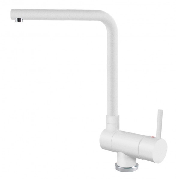 Elleci Danubio G68 Miscelatore Monocomando in Granitek Bianco con Canna Girevole e Reclinabile per Cucina