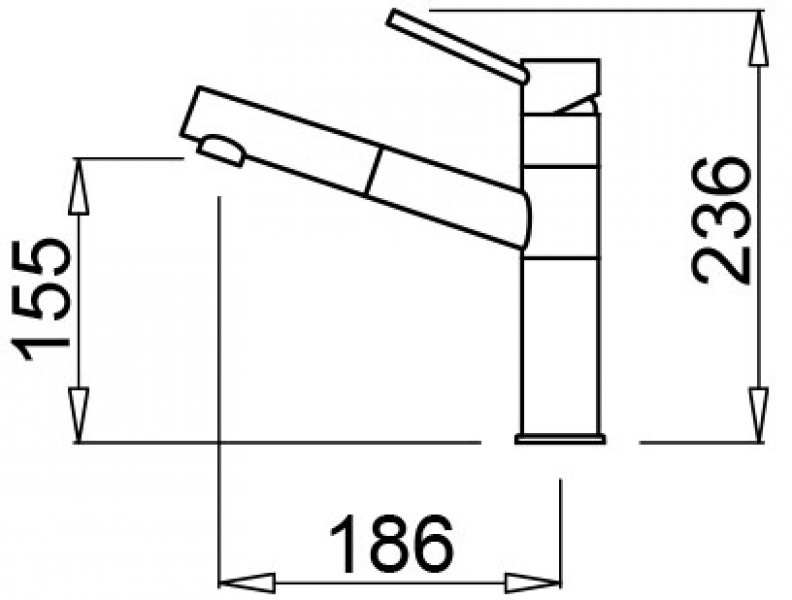 Elleci Reno G40 Miscelatore Monocomando con Canna Girevole e Doccetta Estraibile in Granitek Nero