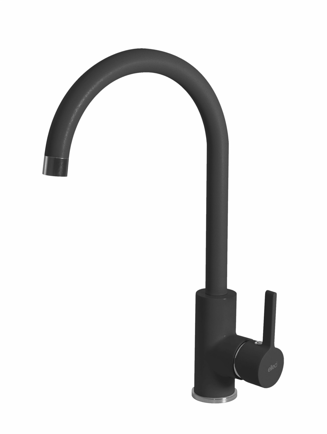Elleci MGKC0140 Miscelatore Monocomando Cucina Canna Alta Granitek Nero Full Black