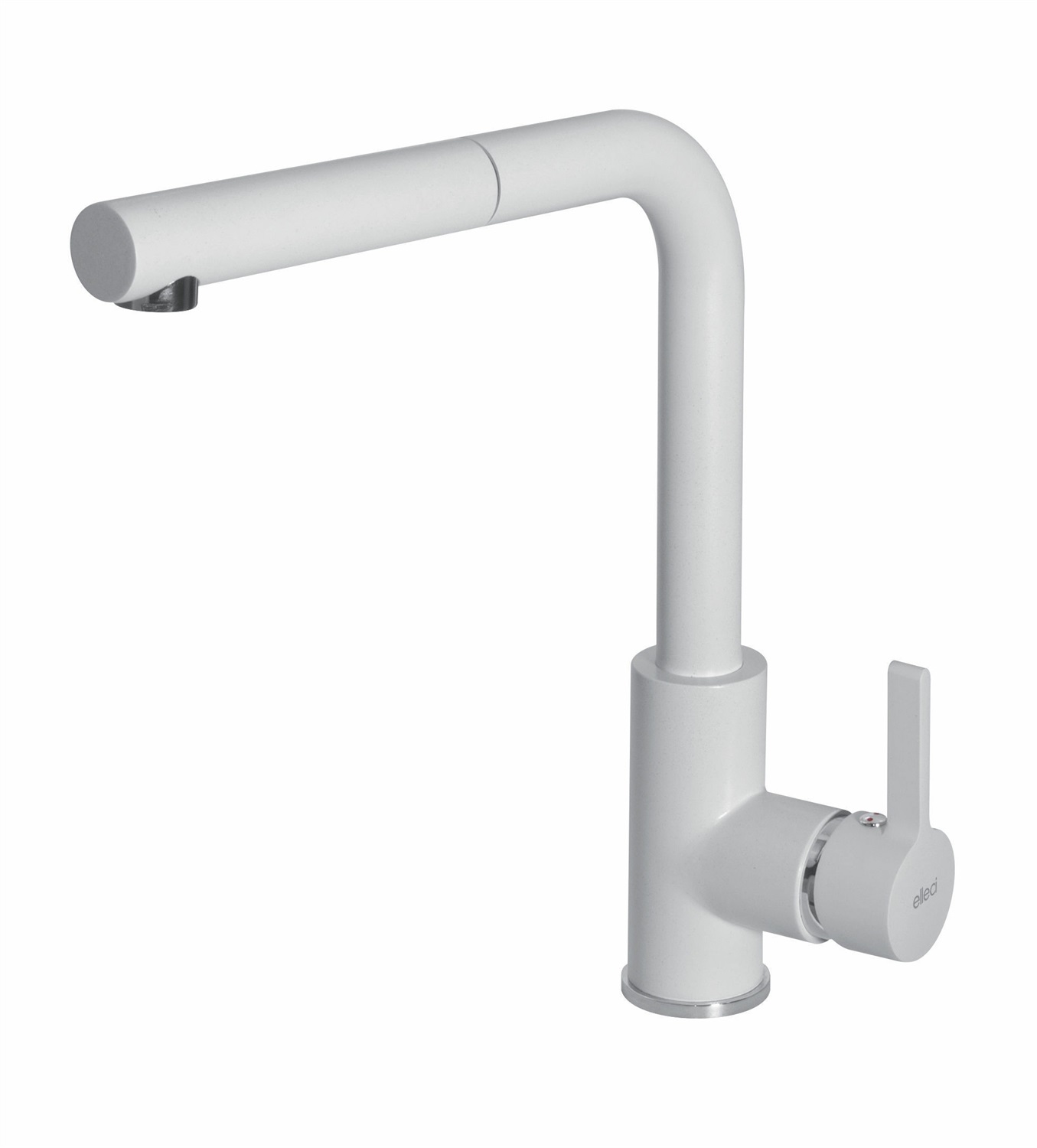 Elleci Rubinetto Miscelatore Cucina C02 Monocomando con Doccetta Estraibile Bianco Granitek