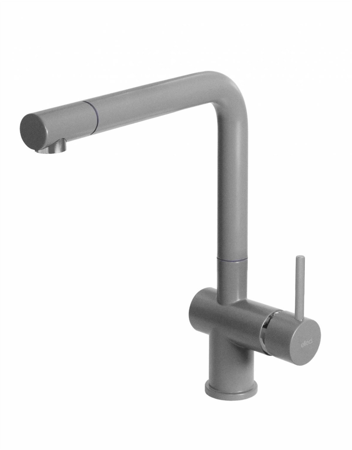 Elleci Miscelatore Monocomando Stream in Granitek Grigio Cemento con Canna Girevole - MGKSTR48