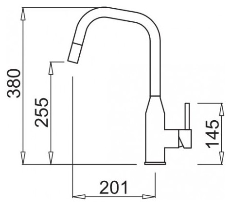 Elleci Miscelatore Monocomando Dora Plus con Doccetta Estraibile in Granitek Bianco - MGKDRP68