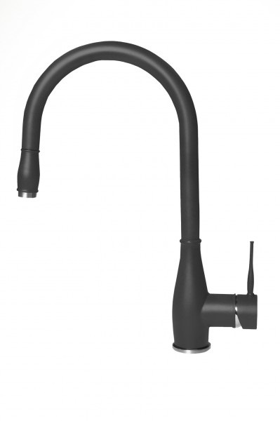 Elleci Neva Classic Miscelatore Cucina Monocomando con Canna Girevole e Doccetta Estraibile in Granitek Antracite - MGKNEV59