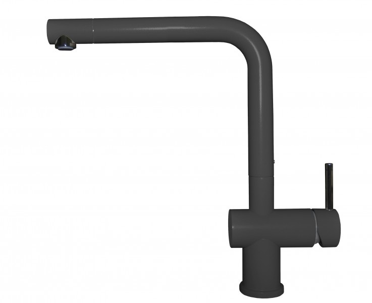 Elleci Miscelatore Monocomando Cucina Stream in Granitek Nero con Canna Girevole - MGKSTR40