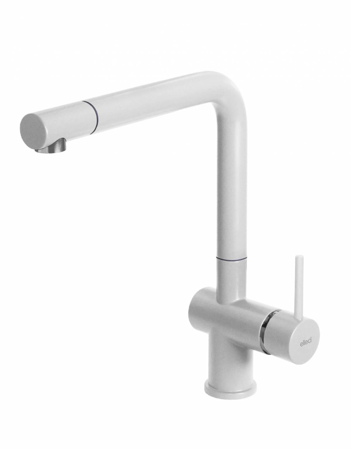 Elleci Miscelatore Cucina Monocomando Stream in Granitek Bianco con Canna Girevole - MGKSTR68