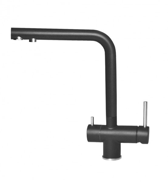 Elleci Tourmaline G40 Miscelatore Monocomando Filtrante in Granitek Nero con Canna Girevole