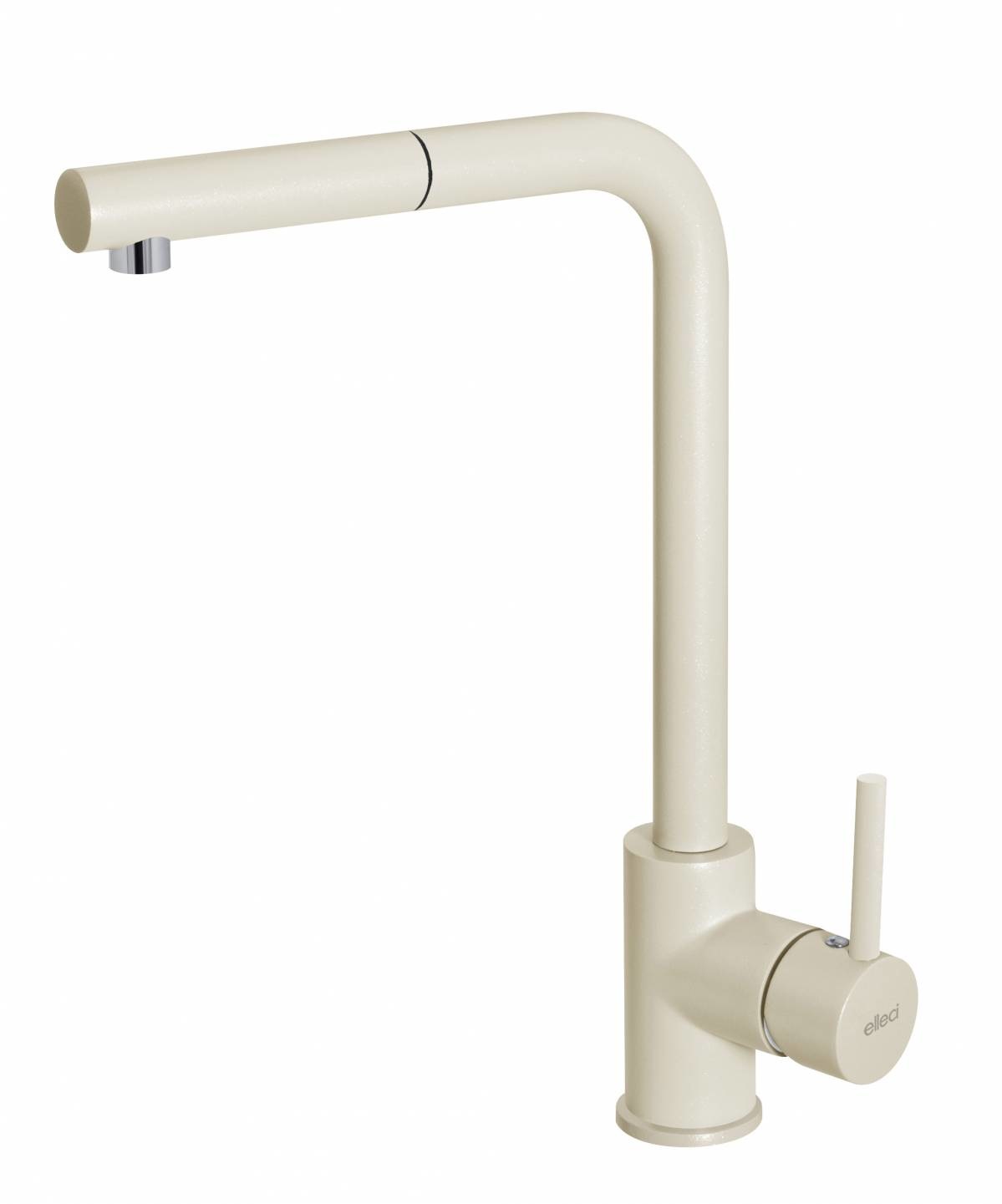 Elleci Trail Plus Miscelatore Monocomando Cucina con Doccetta Estraibile e Canna Girevole in Granitek Bianco Antico - MGKTRP62