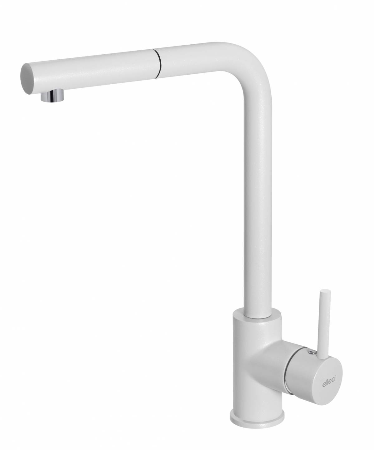 Elleci Trail Plus MGKTRP68 - Miscelatore Cucina Monocomando con Canna Girevole e Doccetta Estraibile in Granitek Bianco