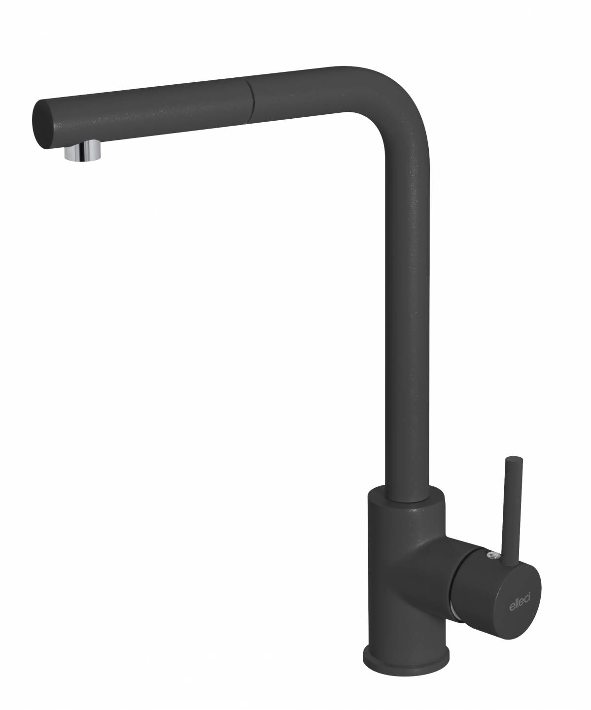 Elleci MGKTRP40 Trail Plus Miscelatore Cucina Monocomando con Doccetta Estraibile, Canna Girevole, Finitura Granitek Nero