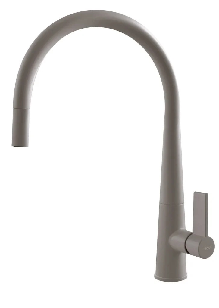 Elleci Athena Plus Miscelatore Monocomando Grigio Talpa in Acciaio Inox con Doccetta Estraibile e Canna Girevole