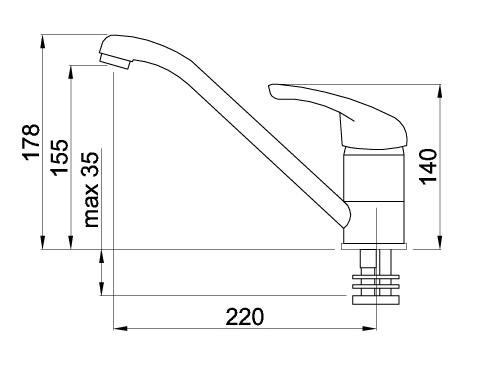 Elleci Minerva Classic Miscelatore Cucina Monocomando in Granitek Bianco con Canna Girevole
