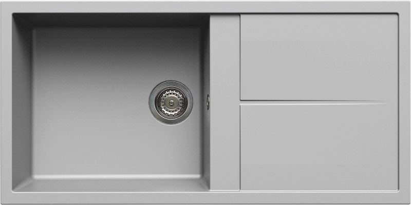 Elleci Unico 480 Lavello Composito 1 Vasca con Gocciolatoio Reversibile Sopratop 100 x 50 cm Finitura Metaltek Aluminium 79