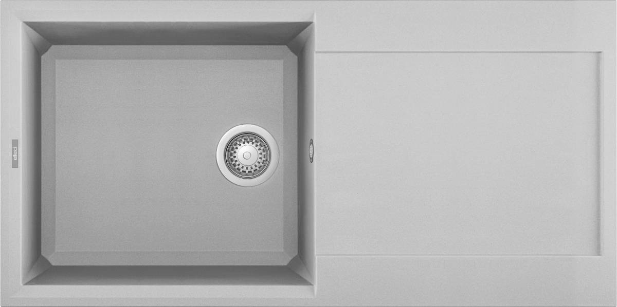 Elleci Easy 480 Lavello Montato su Piano Rettangolare in Granitek con 1 Vasca e Gocciolatoio Reversibile - 100 x 50 cm