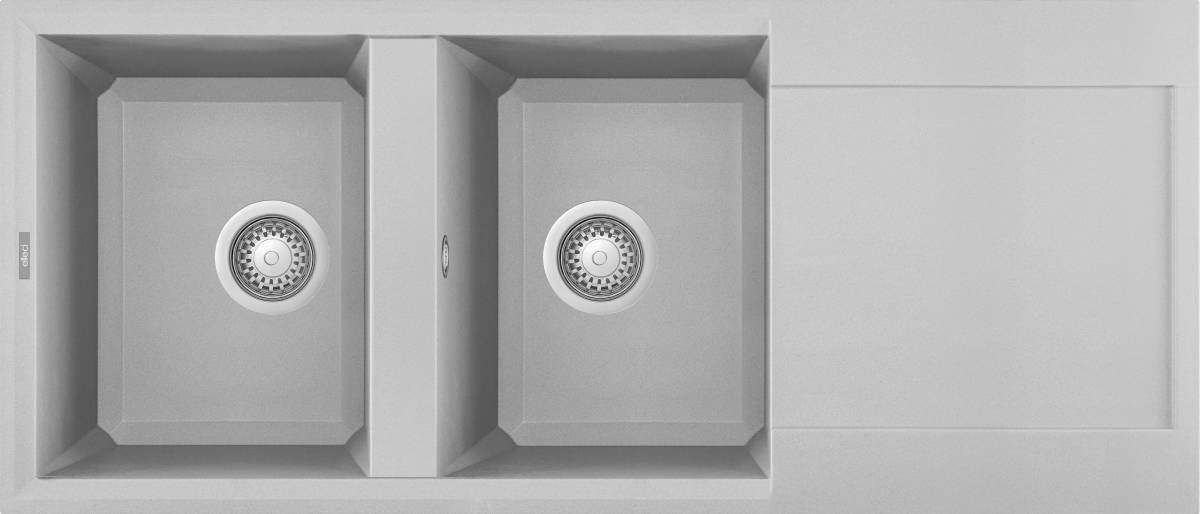 Elleci Easy 500 Lavello Incasso 2 Vasche con Gocciolatoio Reversibile 116 x 50 cm in Granitek/Metaltek Alluminio