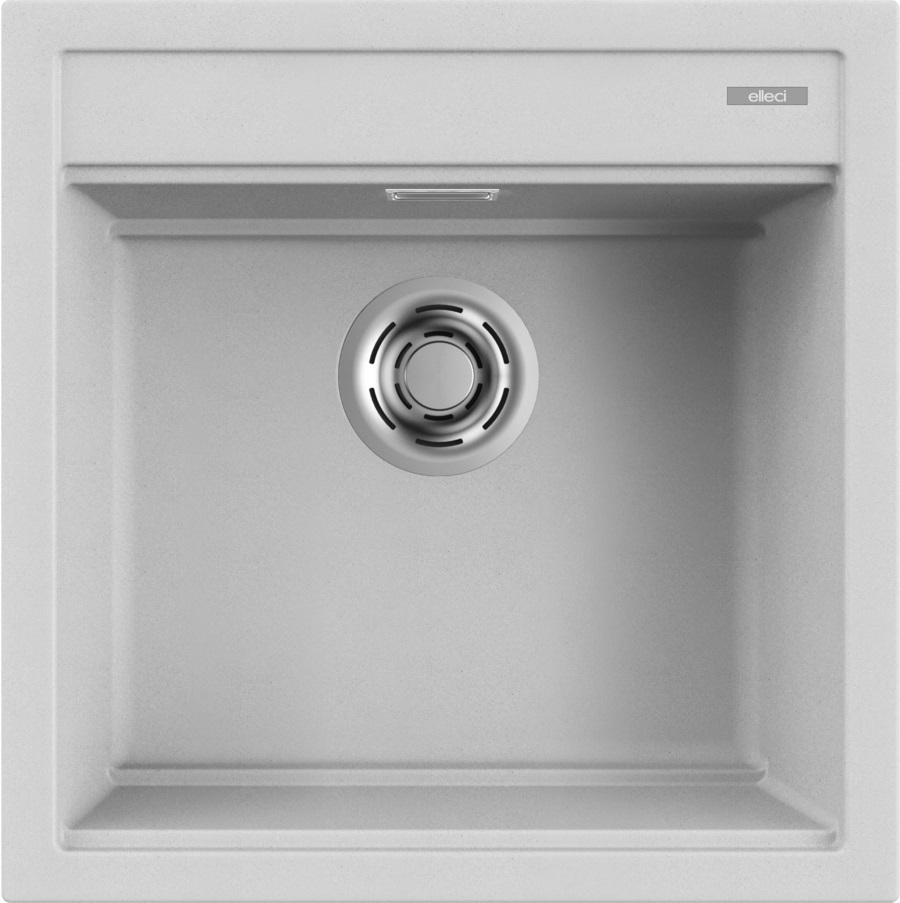 Elleci BEST 104 Lavello da Incasso 1 Vasca 51x51 cm in Granitek Grigio Aluminium - Design Quadrato