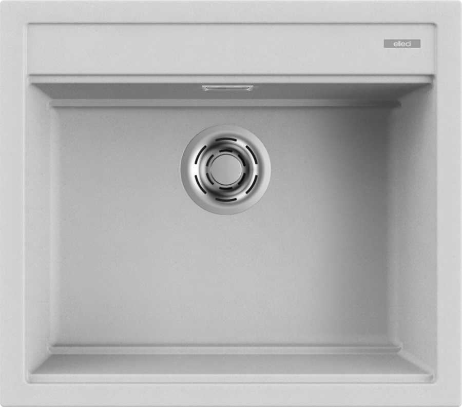 Elleci Best 105 Lavello Montato su Piano Rettangolare in Alluminio Granitek - 1 Vasca 57x51 cm
