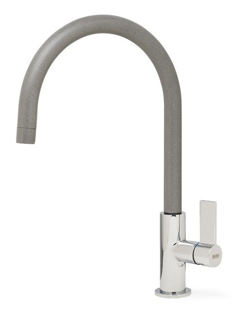 Elleci MMKVTA79 Miscelatore Monocomando Cucina Volta in Metaltek con Canna Girevole - Alluminio, Altezza 22,3 cm