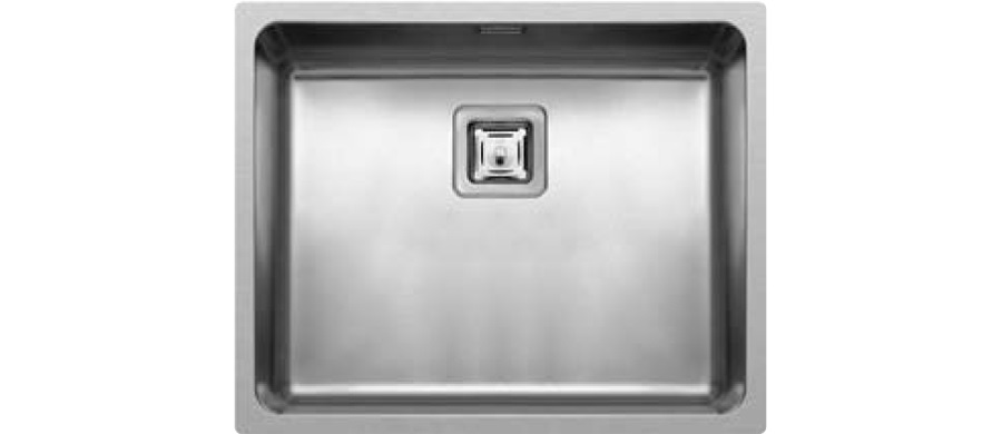 Elleci W-Square 500 Lavello Montato su Piano Rettangolare in Acciaio Inox Satinato AISI 304 - 54x44 cm, 1 Vasca