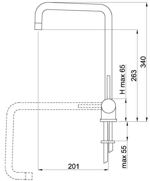 Elleci Danubio MIKDANCR Miscelatore Monocomando Reclinabile Cromo con Canna Girevole