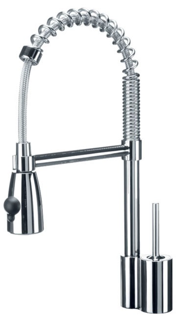 Elleci MIKCHECR Miscelatore Monocomando con Canna Alta Girevole e Doccetta Estraibile - Serie Chef, Cromo