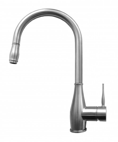 Elleci Neva Miscelatore Monocomando Cucina con Doccetta Estraibile in Acciaio Inox