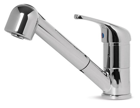 Elleci Venere Miscelatore Monocomando Cucina con Doccetta Estraibile, Canna Girevole, Finitura Cromato