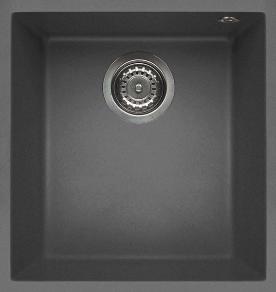 Elleci Lavello Quadra 100 Sottotop 1 Vasca 38 x 44 cm in Granitek e Metaltek Titanio