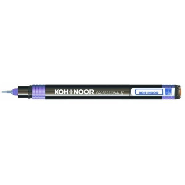 Koh-I-Noor Penna a china Professional II - Tratto 0,1 mm - Colore Nero - Punta Calibrata in Acciaio - Ricaricabile
